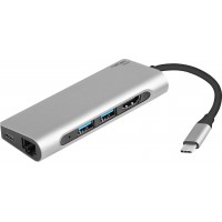 Multi Port Natec Fowler USB-C, 2x USB 3.0, HDMI 4k, RJ45, Type-C, SD, Micro SD