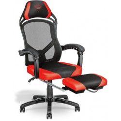 Fotel Gamingowy Trust Gxt 706 Rona Czarno-Czerwony Z Podnóżkiem