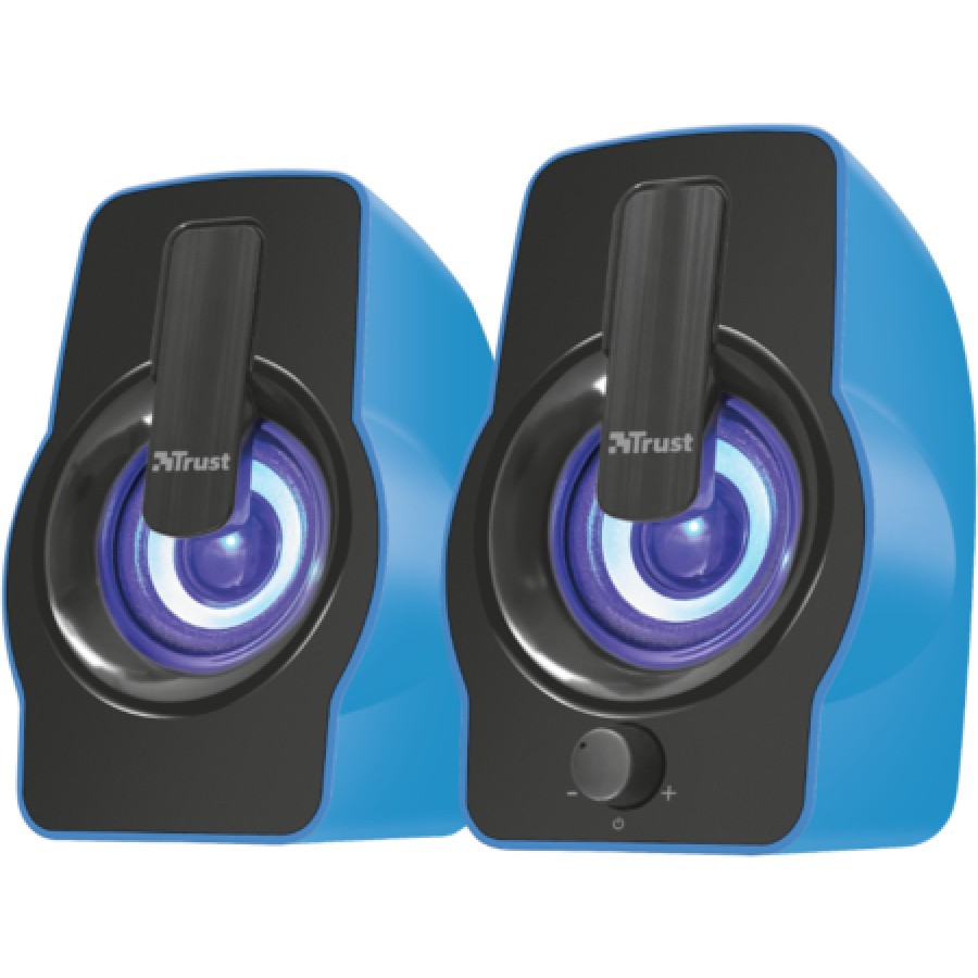 Głośniki Trust Gemi 6W RMS 2.0 Podświetlenie RGB Niebieskie