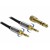 Kabel Audio Minijack 3.5mm M/M 3 Pin + 2x Przejściówka Nakręcana Jack 6.35mm 1m Czarny Delock