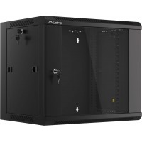 Szafa Instalacyjna Rack Wisząca 19" 9u 570x450 Szybki Montaż Czarna Lanberg Flat Pack