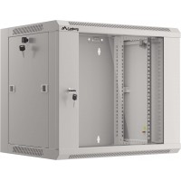 Szafa Instalacyjna Rack Wisząca 19" 9u 570x450 Szybki Montaż Szara Lanberg Flat Pack