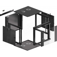 Szafa Instalacyjna Rack Wisząca 19" 9u 570x600 Szybki Montaż Czarna Lanberg Flat Pack