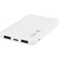 Power Bank Natec Extreme Media Trevi Compact 5000mAh 2x USB-A + 1x USB-C Biały