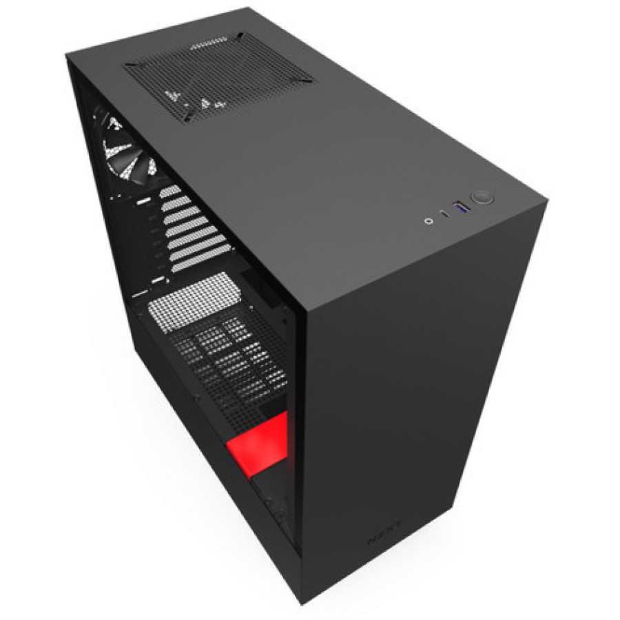 Obudowa Nzxt H510 Midi Tower Z Oknem Bez Zasilacza Czarno-Czerwona