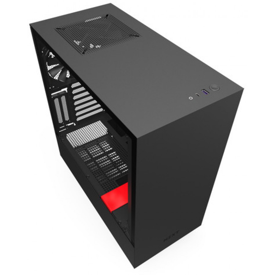 Obudowa Nzxt H510i Midi Tower Z Oknem Bez Zasilacza Czarno-Czerwona