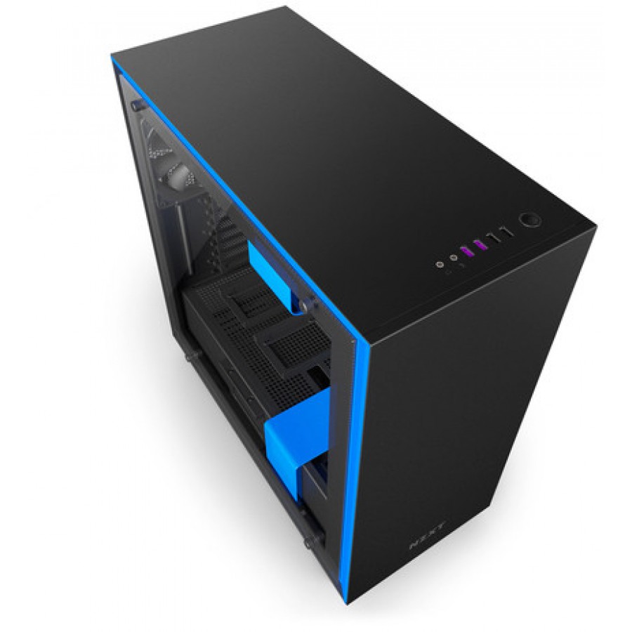 Obudowa Nzxt H700 Midi Tower Z Oknem Bez Zasilacza Czarno-Niebieska