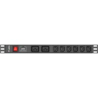 Listwa Zasilająca Rack PDU 19" Lanberg 1u 16A 2x C19 6x IEC C13 2m Czarna C20