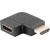 Adapter HDMI(M)->HDMI(F) Kątowy Prawo Czarny Lanberg
