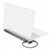Replikator Portów USB Type-C(M)->HDMI, Lan, 4x USB 3.0, Pd 3.0, Czytnik SD, USB Type-C + Zasilanie Delock