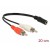 Kabel Audio 2x RCA (Chinch)(M)->Minijack 3.5mm(F) 0.2m Delock