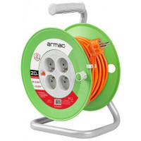 Przedłużacz Bębnowy 20m 4x2P+Z, 10A, 2300W, Przewód 3x1mm H05VV-F Armac