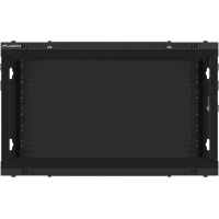 Szafa Instalacyjna Rack Wisząca 19" 6u 600x600 Czarna Drzwi Metalowe Lanberg Flat Pack