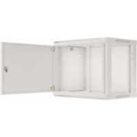 Szafa Instalacyjna Rack Wisząca 19" 9u 600x450 Szara Drzwi Metalowe Lanberg Flat Pack