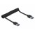 Kabel USB-A M/M 3.0 0.3-1.2m Spirala Czarny Delock