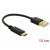 Kabel USB-C(M)->USB-A(M) 2.0 0.15m Czarny Delock