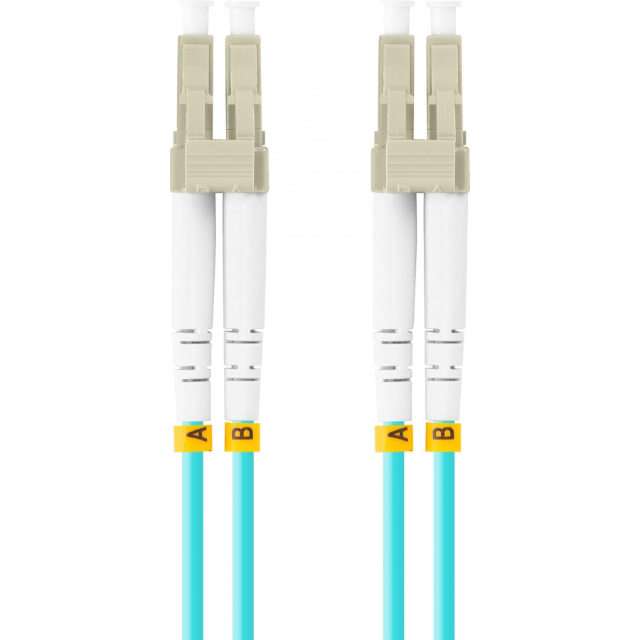 Patchcord Światłowodowy MM LC/UPC-LC/UPC Duplex 3.0mm Om3 50/125 LSZH 5m Aqua Lanberg