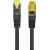 Patchcord Kat.6a S/FTP Lszh Cu 0.5m Czarny Fluke Passed Lanberg