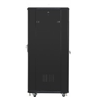 Szafa Instalacyjna Rack Stojąca 19" 32u 600x800 Czarna Drzwi Szklane Złożona Lanberg