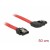 Kabel SATA Data III (6Gb/s) F/F 50cm Z Zatrzaskami Metalowymi Kątowy Prawo/Prosto Czerwony Delock
