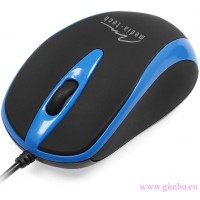 PLANO - Myszka optyczna 800 cpi, 3 przyciski, rolka, USB, gumowana niebieska