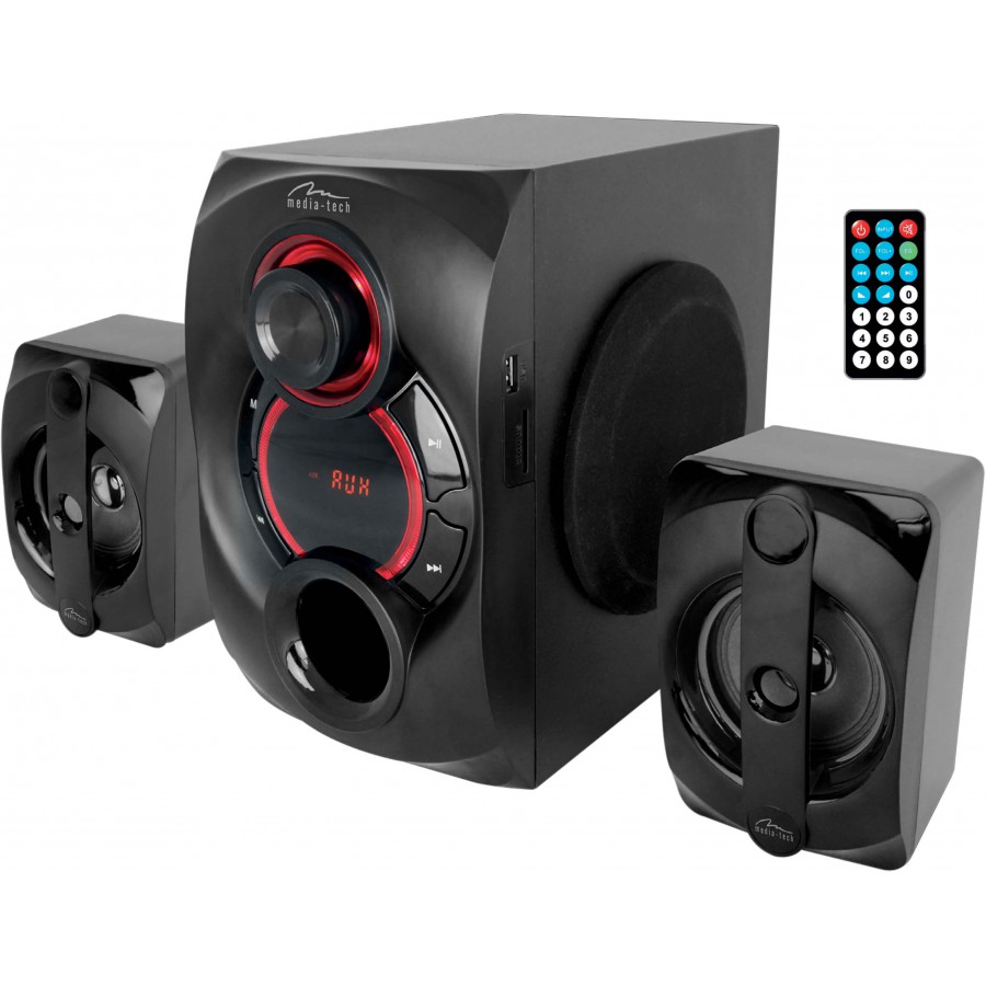 MT3330 VOLTRON 2.1 BT Zestaw głośników 2.1 z interfejsem BT, FM, MP3, pilot, 35W RMS